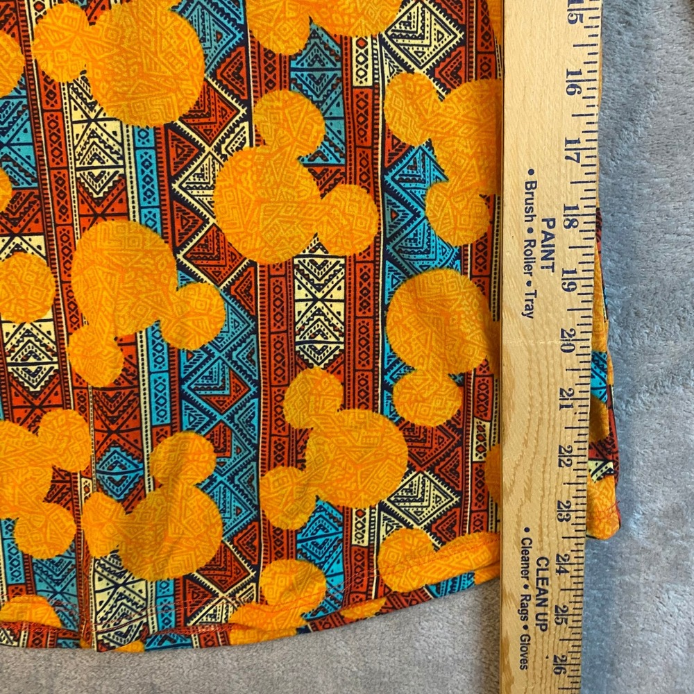 LuLaRoe Randy Top Womens Small Disney Mickey Mouse Orange Gray EUC - Picture 3 of 5